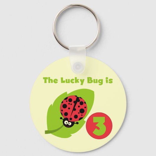 Lucky Bug 3e Verjaardag T shirten en geschenken Sleutelhanger (Voorkant)