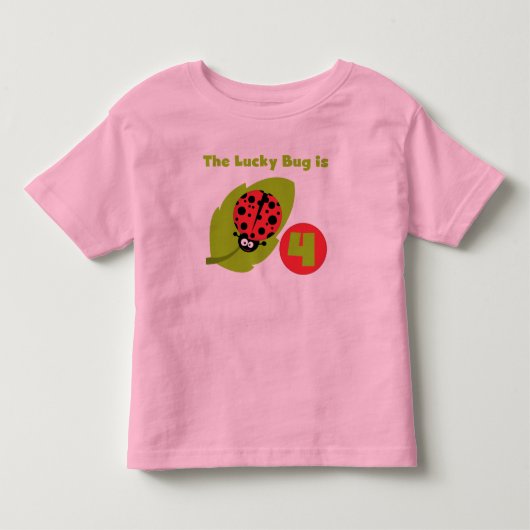 Lucky Bug 4e verjaardag T-shirts en geschenken (Voorkant)