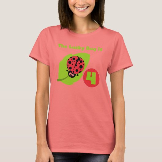 Lucky Bug 4e verjaardag T-shirts en geschenken (Voorkant)