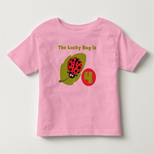 Lucky Bug 4e verjaardag T-shirts en geschenken (Voorkant)
