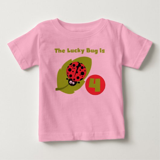 Lucky Bug 4e verjaardag T-shirts en geschenken (Voorkant)