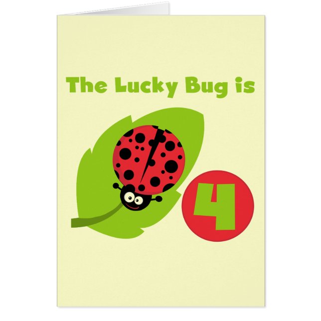 Lucky Bug 4e verjaardag T-shirts en geschenken (Voorkant)