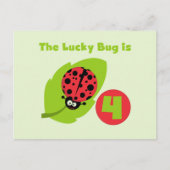 Lucky Bug 4e verjaardag T-shirts en geschenken Briefkaart (Voorkant)