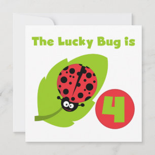 Lucky Bug 4e verjaardag T-shirts en geschenken Kaart
