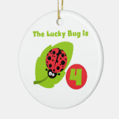 Lucky Bug 4e verjaardag T-shirts en geschenken Keramisch Ornament (Links)
