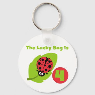 Lucky Bug 4e verjaardag T-shirts en geschenken Sleutelhanger