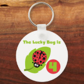 Lucky Bug 4e verjaardag T-shirts en geschenken Sleutelhanger (Voorkant)