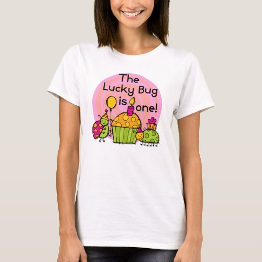 Lucky Bug Cupcake 1st Birthday Tshirts en Gifts (Voorkant)
