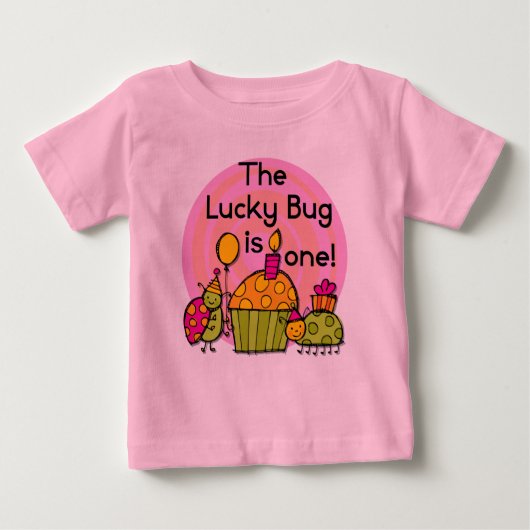 Lucky Bug Cupcake 1st Birthday Tshirts en Gifts (Voorkant)