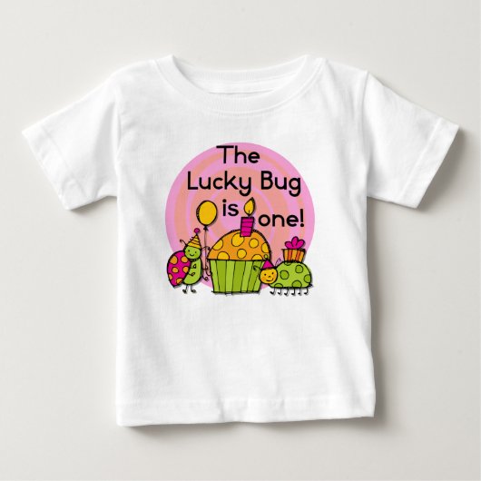 Lucky Bug Cupcake 1st Birthday Tshirts en Gifts (Voorkant)