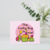 Lucky Bug Cupcake 1st Birthday Tshirts en Gifts Briefkaart (Staand voorkant)