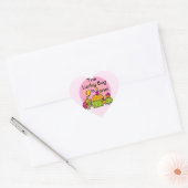 Lucky Bug Cupcake 1st Birthday Tshirts en Gifts Hart Sticker (Envelop)