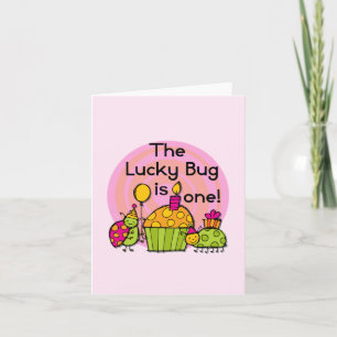 Lucky Bug Cupcake 1st Birthday Tshirts en Gifts Kaart