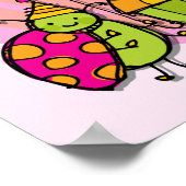 Lucky Bug Cupcake 1st Birthday Tshirts en Gifts Poster (Hoek)