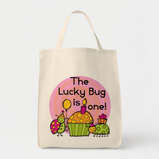 Lucky Bug Cupcake 1st Birthday Tshirts en Gifts Tote Bag (Voorkant)
