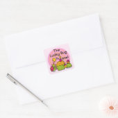 Lucky Bug Cupcake 1st Birthday Tshirts en Gifts Vierkante Sticker (Envelop)