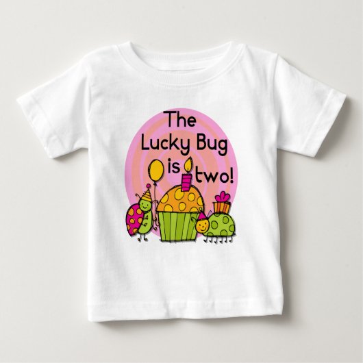 Lucky Bug Cupcake 2e Verjaardag T-shirts en gesche (Voorkant)