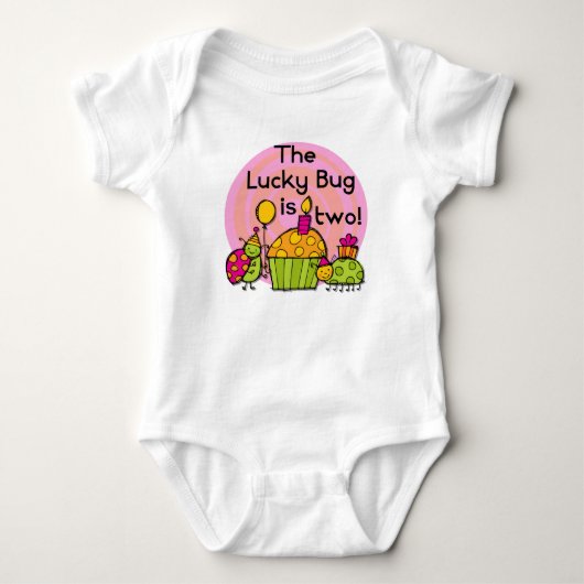 Lucky Bug Cupcake 2e Verjaardag T-shirts en gesche (Voorkant)