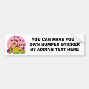 Lucky Bug Cupcake 2e Verjaardag T-shirts en gesche Bumpersticker