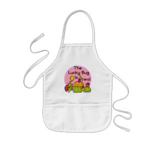 Lucky Bug Cupcake 2e Verjaardag T-shirts en gesche Kinder Schort