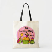 Lucky Bug Cupcake 2e Verjaardag T-shirts en gesche Tote Bag (Voorkant)