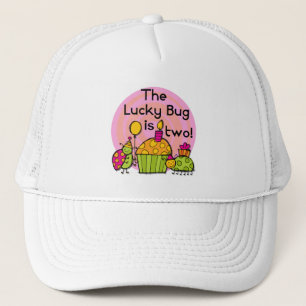 Lucky Bug Cupcake 2e Verjaardag T-shirts en gesche Trucker Pet