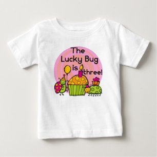 Lucky Bug Cupcake 3e Verjaardag Tshirts en geschen