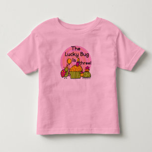 Lucky Bug Cupcake 3e Verjaardag Tshirts en geschen
