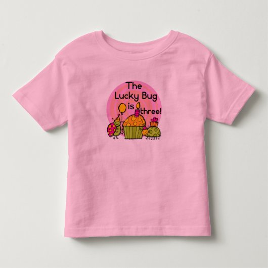 Lucky Bug Cupcake 3e Verjaardag Tshirts en geschen (Voorkant)
