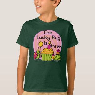 Lucky Bug Cupcake 3e Verjaardag Tshirts en geschen