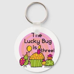 Lucky Bug Cupcake 3e Verjaardag Tshirts en geschen Sleutelhanger