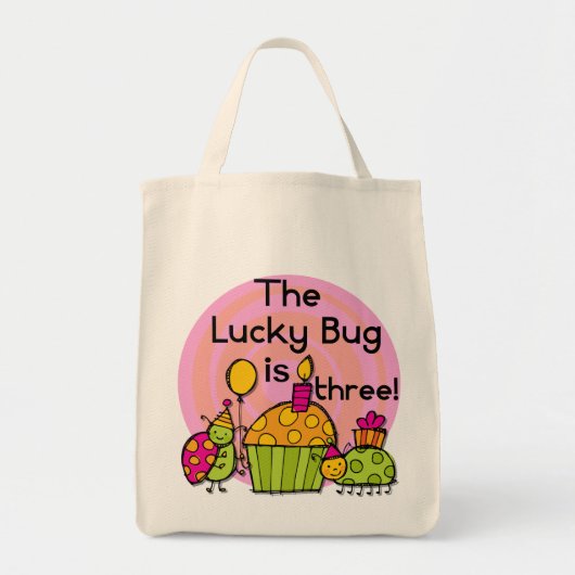 Lucky Bug Cupcake 3e Verjaardag Tshirts en geschen Tote Bag (Voorkant)