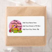 Lucky Bug Cupcake 4e verjaardag T-shirts en gesche Etiket (Insitu)