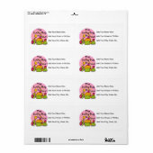 Lucky Bug Cupcake 4e verjaardag T-shirts en gesche Etiket (Full Sheet)