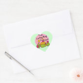 Lucky Bug Cupcake 4e verjaardag T-shirts en gesche Hart Sticker (Envelop)