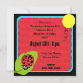 Lucky Bug Gepersonaliseerd verjaardagsuitnodiginge Kaart (Achterkant)