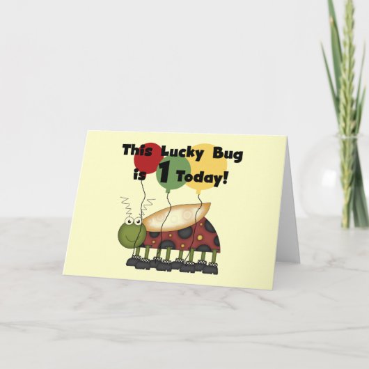 Lucky Bug is een verjaardag Tshirts en geschenken Kaart (Voorkant)