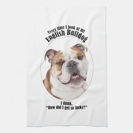 Lucky Bulldog Theedoek (Verticaal)