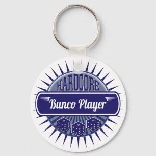 Lucky Bunco Dice Blue  Retro Party Game Sleutelhanger