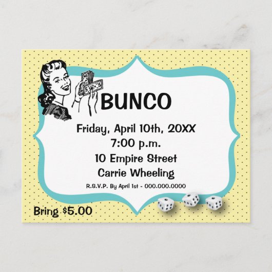 Lucky Bunco Player Briefkaart van Artinspited (Voorkant)