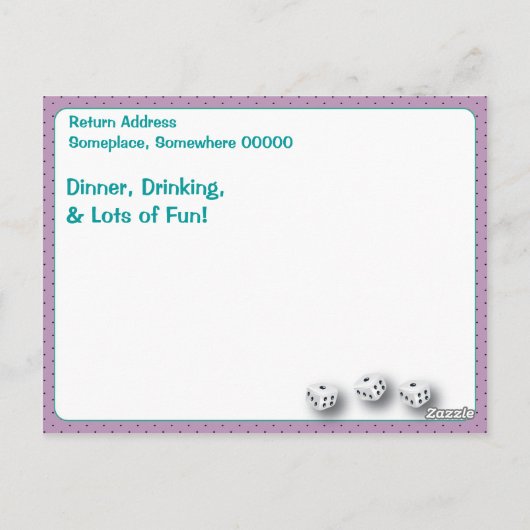 Lucky Bunco Player Briefkaart Violet and Emerald (Achterkant)