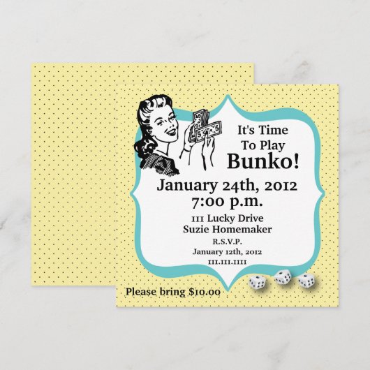 Lucky Bunko Player-uitnodiging door Artinsped Kaart (Voorkant / Achterkant)