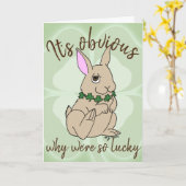 Lucky Bunny Rabbit St. Patrick's Day Card Kaart (Gele Bloem)