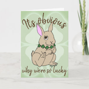 Lucky Bunny Rabbit St. Patrick's Day Card Kaart