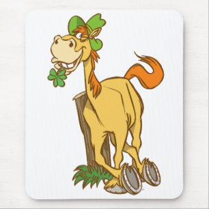 Lucky Cartoon Horse op St Patrick's Day mousepad Muismat