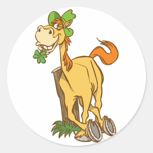 Lucky Cartoon Horse op St Patrick's Day Sticker (Voorkant)