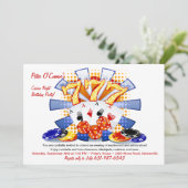 Lucky Casino Night Birthday Uitnodiging (Staand voorkant)