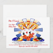 Lucky Casino Night Birthday Uitnodiging (Voorkant / Achterkant)