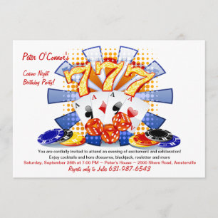 Lucky Casino Night Birthday Uitnodiging