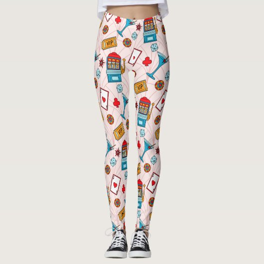 Lucky Casino Night Patroon Leggings (Voorkant)
